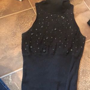 Sleeveless Jeweled Sweater